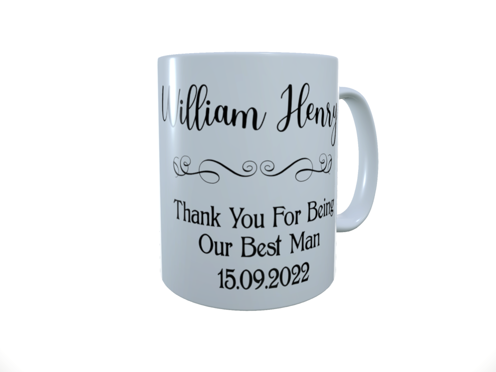 Best Man Personalised Ceramic Mug, Wedding Gift, Coffee Mug